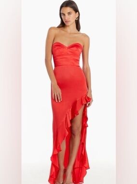 Amanda  Uprichard Amalia Silk Gown in Red - Size S